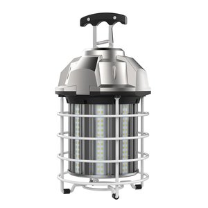 100W CAGED HIGH BAY AREA FIXTURE - INTEGRATED 6' POWER CORD AND QUICK INSTALL METAL HOOK INCLUDED 120-277V