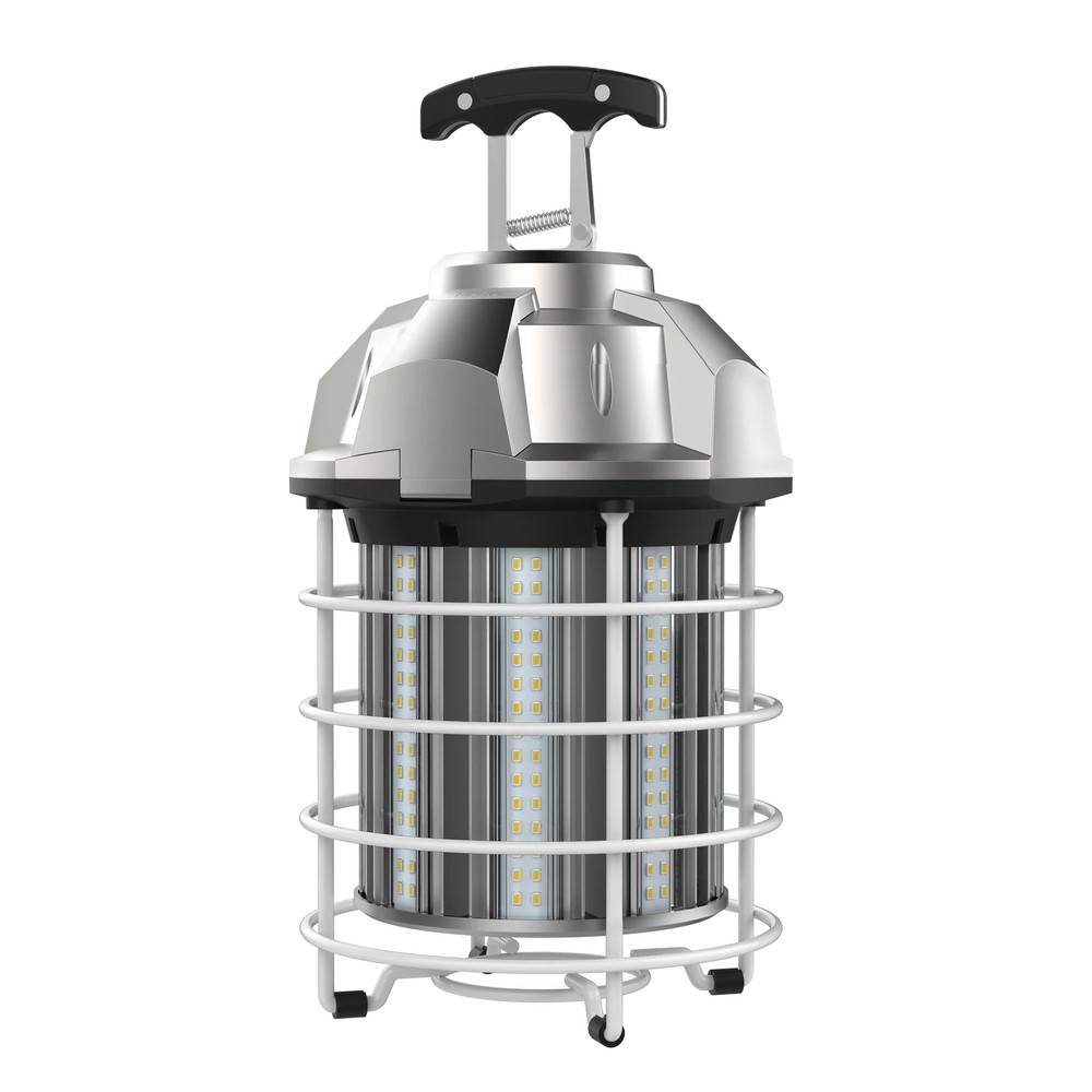 100W CAGED HIGH BAY AREA FIXTURE - INTEGRATED 6' POWER CORD AND QUICK INSTALL METAL HOOK INCLUDED 120-277V