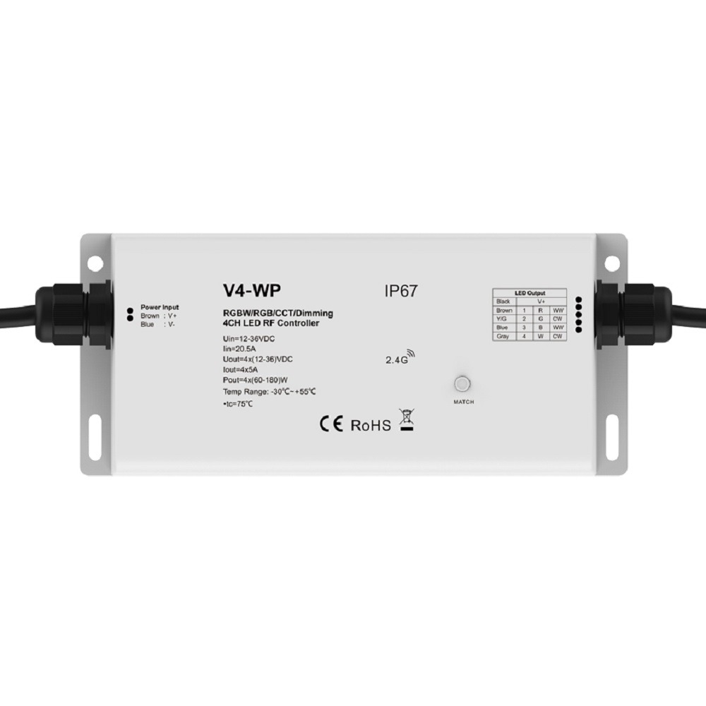 4 ZONE EXTERIOR CONTROLLER 20A UNIVERSAL LEDCO IP67