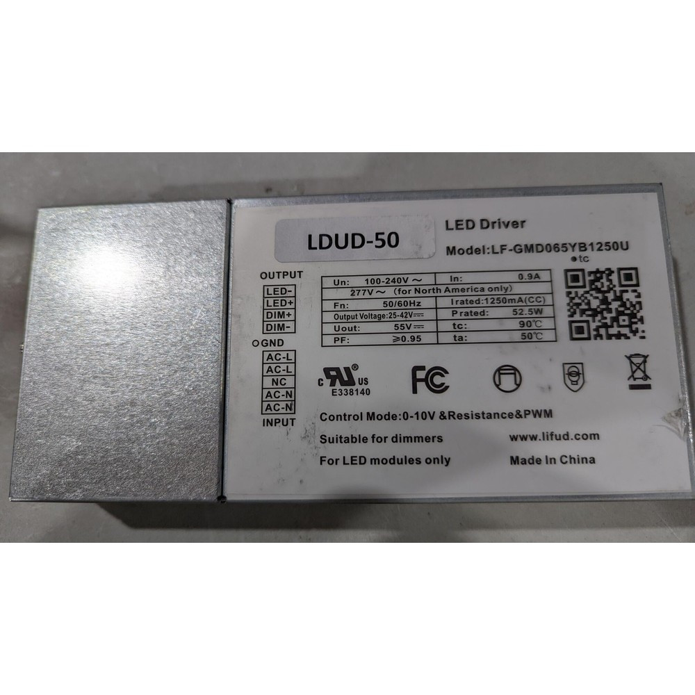 Pilote LED Lifud 100-277VAC 25-42VDC 52W 1.25A gradable 1-10VDC