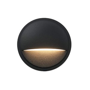 12V AC/DC G4 HALF MOON STEP LIGHT - MATTE BLACK. G4 BULB SOLD SEPARATELY