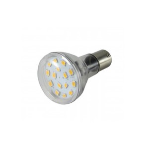 1383 - BA15S SPOTLIGHT BULB, 12V AC/DC, 3.5W, 15 LEDS, CLEAR, WARM WHITE 3000K
