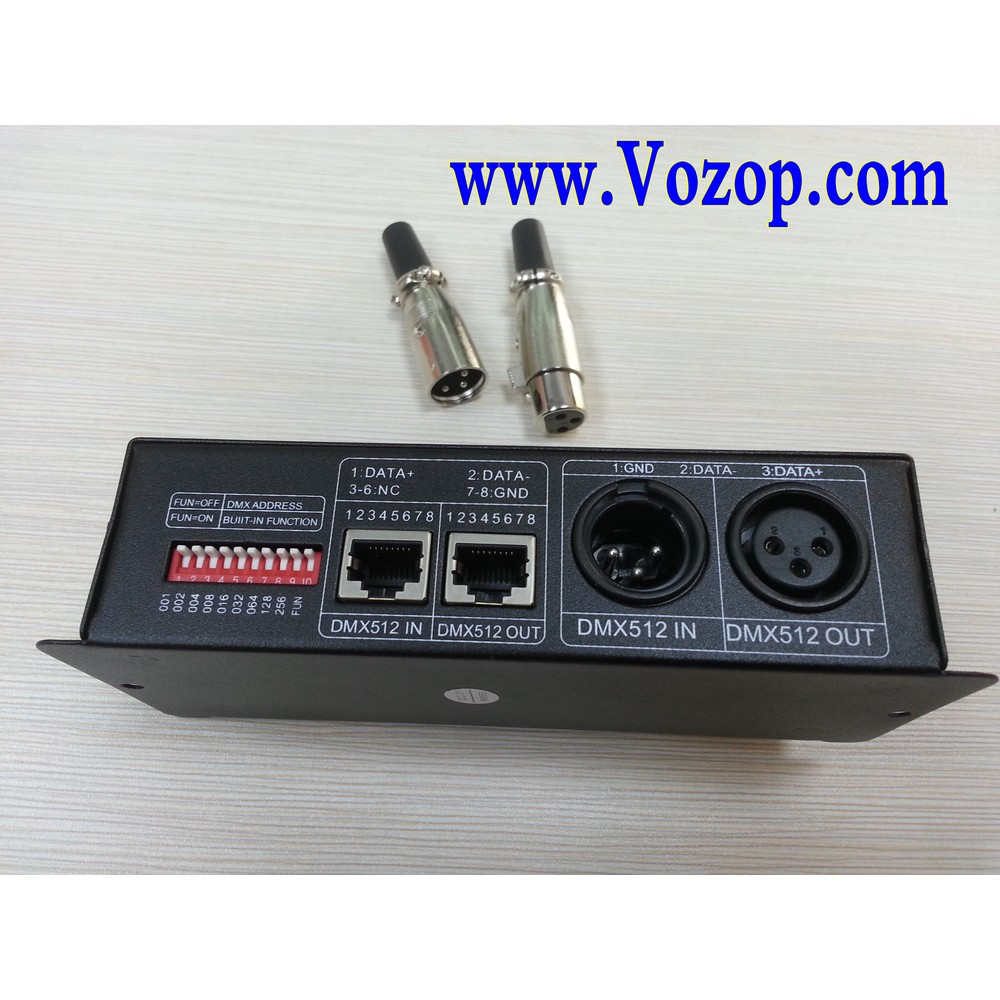 4 CHANNEL DMX DECODER - 12-24V DC INPUT - 4A PER CHANNEL