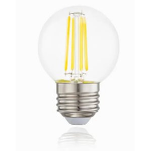 G50 FILAMENT LED DECORATIVE BULB, 120V AC, 3.5W, 2700K, E26 BASE, CLEAR POLYCARBONATE, CETLUS LISTED, 50MM DIAMETER X 73MM H, DIMMABLE