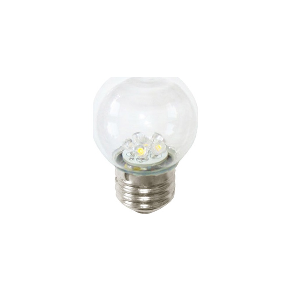 S11 LED DECORATIVE BULB - 120V AC - 1W - WARM WHITE 2700K - E26 BASE - GLASS - 40MM CLEAR GLOBE - ETL APPROVED
