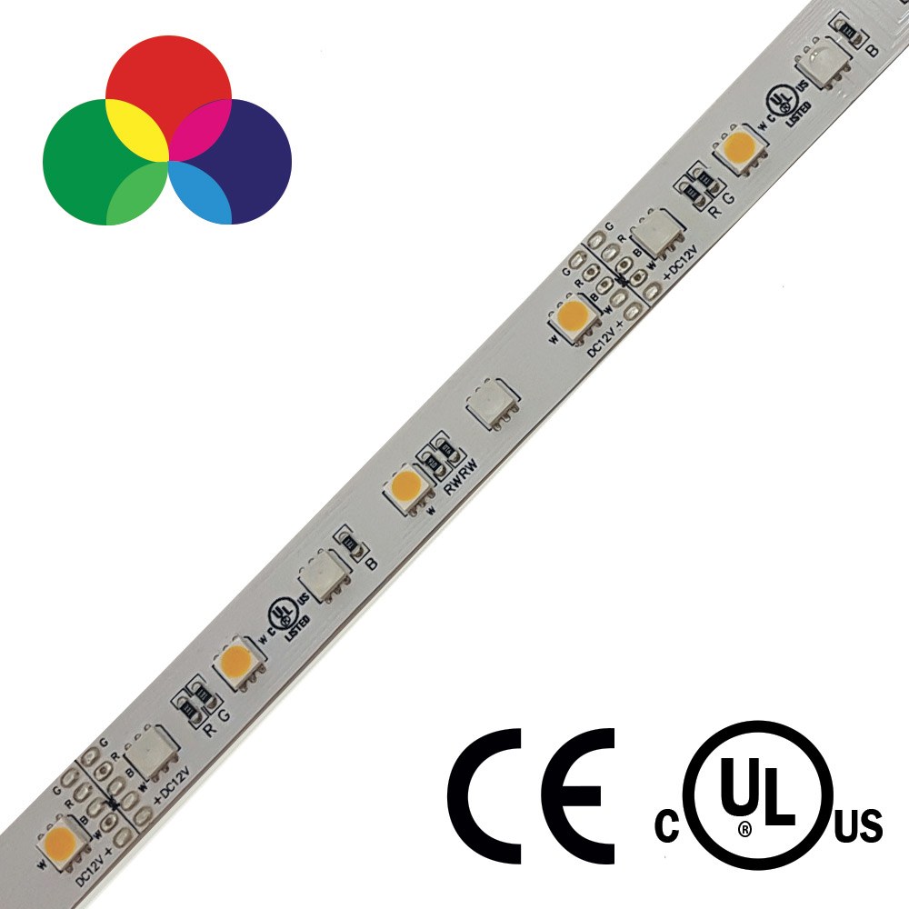 24V - 25M (82') WHOLESALE ROLL OF INDOOR RGBWW LED TAPE LIGHT - 14.4W/M (4.4W/FT)