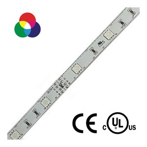 INDOOR, 24V RGB TAPE, 5M (16.4'), 4.4W/FT, (14.4W/M), 60 LEDS/M, DIMMABLE, RGB