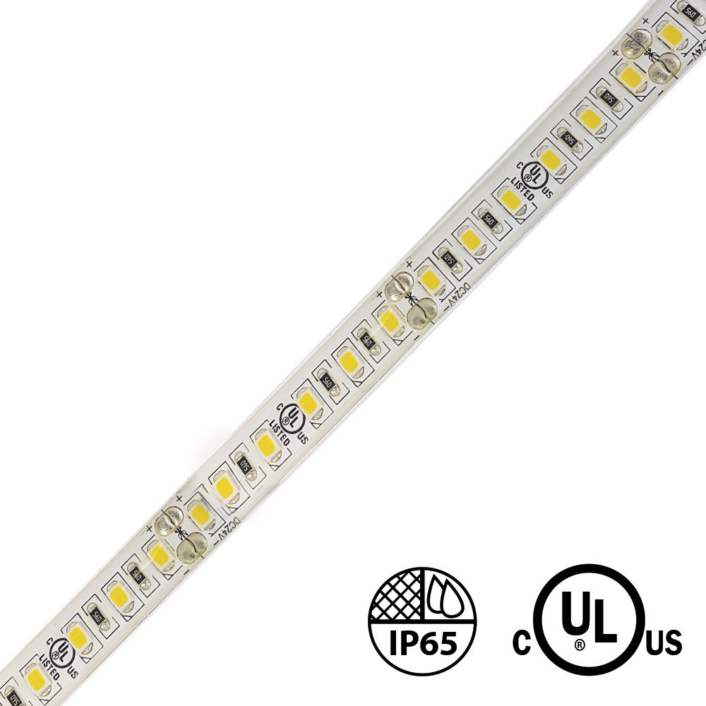 MOISTURE PROOF - 24V - 2835 STRIP - 5M (16.4') - 14.4W/M (4.4W/FT) - 120 LEDS/M - CRI 90 - DIMMABLE - 3000K