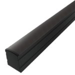 LL18 - BLACK SURFACE MOUNT CHANNEL - WITH FROSTED LENS -1M (BOM)