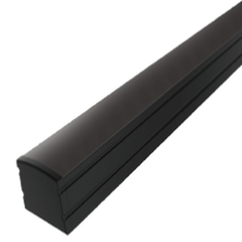 LL18 - BLACK SURFACE MOUNT CHANNEL - WITH FROSTED LENS -1M (BOM)