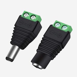 MALE BARREL CONNECTOR, 5.5MM COAXIAL, SCREW TERMINALS