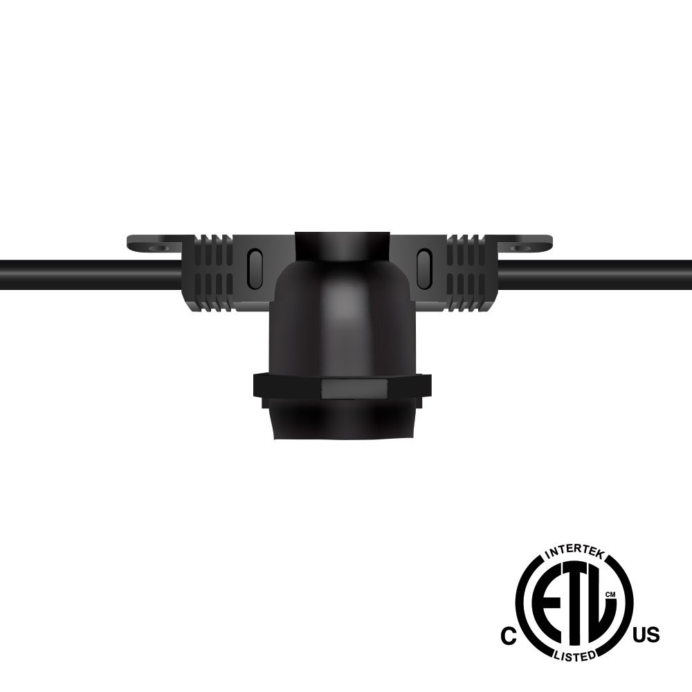 COMMERCIAL GRADE STRING LIGHTS, NON-SUSPENDED, 120V, 100' LENGTH, 48 SOCKETS - LS-NS-48-100'