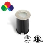 RD13 INGROUND DECK OR STEP LED LANDSCAPING LIGHT - 3W - 12V DC - OUTDOOR IP67 - W/FROSTED LENS - RGBW