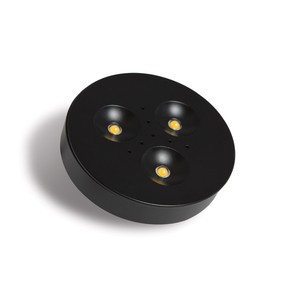 RD15 SURFACE MOUNT OR RECESSED POWER LED PUCK LIGHT, 12V, 3W, BLACK, COOL WHITE 6000K