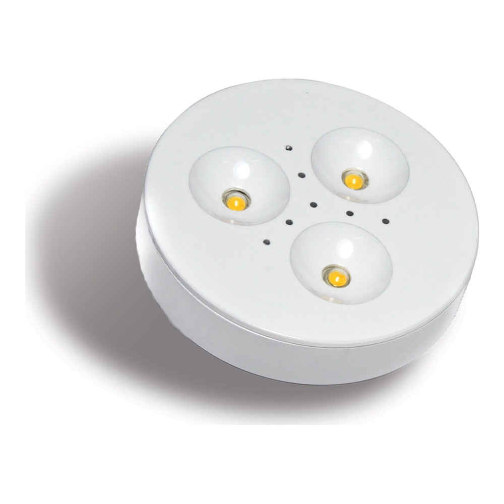 RD15 LED PUCK LIGHT 12V DC 3W - SURFACE/RECESSED MOUNT - WHITE - WARM WHITE 3000K