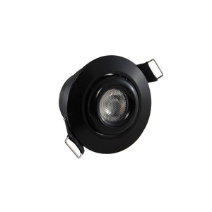 RD24, 2” GIMBAL SWIVEL RECESSED SPOTLIGHT, 12V, 3W, BLACK TRIM, DIMMABLE, 3000K