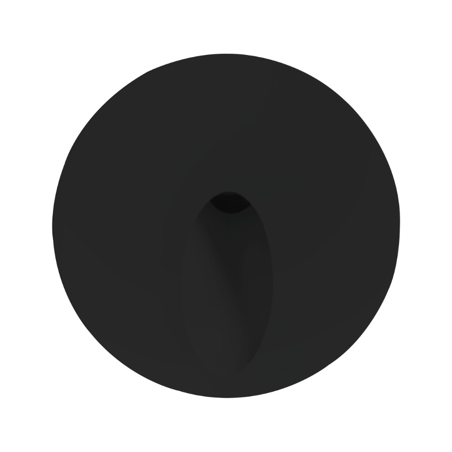 ROUND STEP LIGHT, RD25, 12V, 1W, MATTE BLACK TRIM, WARM WHITE 3000K