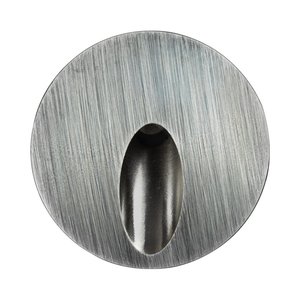 ROUND STEP LIGHT - RD25 - 12V - 1W - SATIN NICKEL TRIM - WARM WHITE 3000K