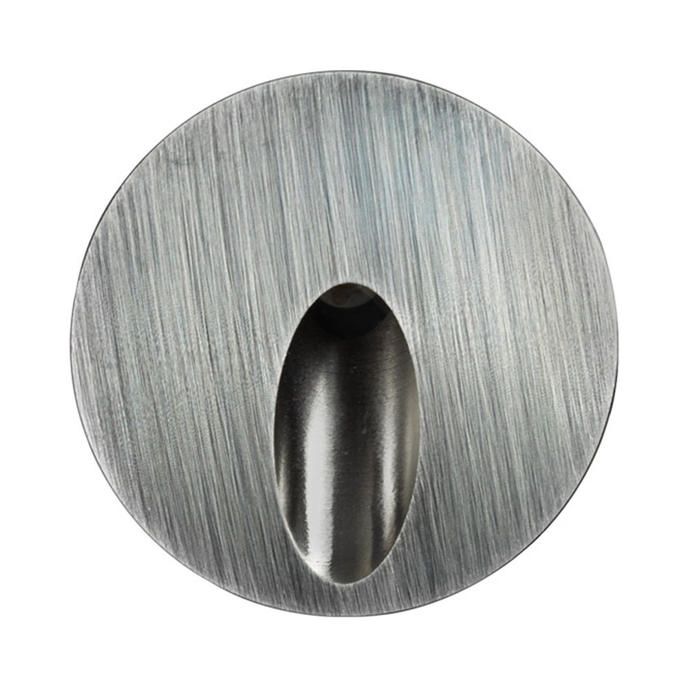 ROUND STEP LIGHT - RD25 - 12V - 1W - SATIN NICKEL TRIM - WARM WHITE 3000K