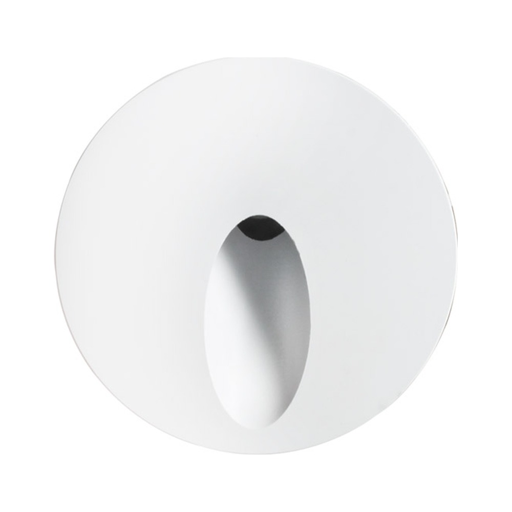 ROUND STEP LIGHT, RD25, 12V, 1W, WHITE TRIM, WARM WHITE 3000K