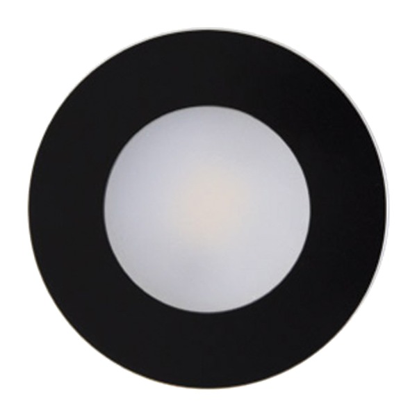 RD7 LED CABINET LIGHT, 12V, 2W, BLACK TRIM, WARM WHITE 3000K