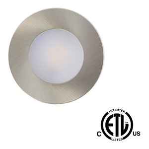 RD7 LED CABINET LIGHT, 12V, 2W, BRUSHED NICKEL TRIM, WARM WHITE 3000K