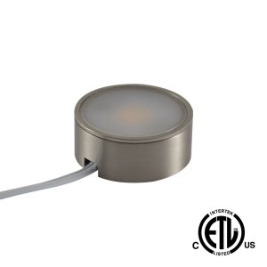 RD7 SURFACE MOUNT LED CABINET LIGHT, 12V, 2W, BRUSHED NICKEL SURFACE MOUNT HOUSING (CAN ALSO USE RECESSED TRIMS - SOLD SEPARATELY), COOL WHITE 6000K