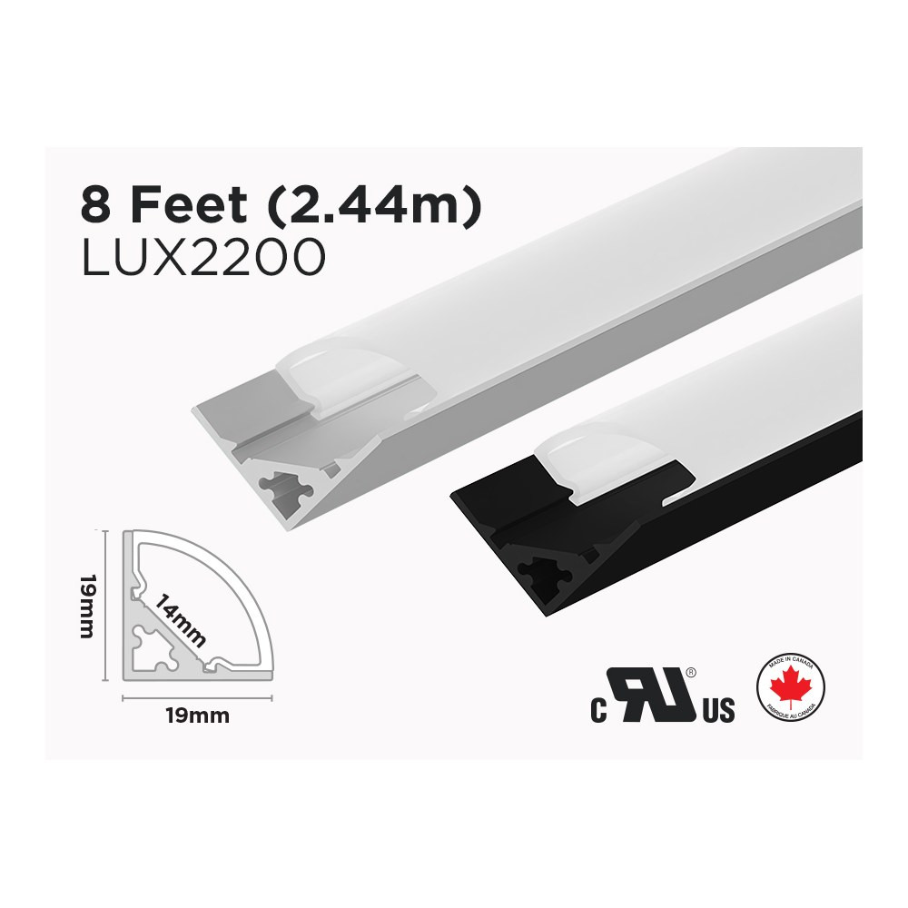 8 FEET 45 DEGREE ALUMINUM PROFILE FOR LED STRIP (LUX2200)