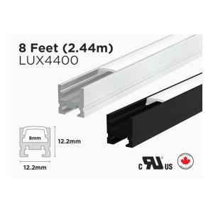 8 FEET INTERIOR ALUMINUM U SHAPE PROFILE FOR LED STRIP (LUX4400)