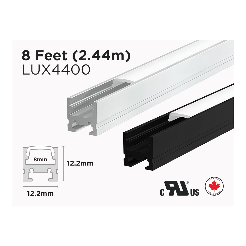 8 FEET INTERIOR ALUMINUM U SHAPE PROFILE FOR LED STRIP (LUX4400)