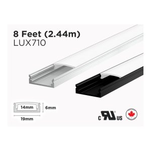 8 FEET INTERIOR ALUMINUM U SHAPE PROFILE FOR LED STRIP (LUX710)