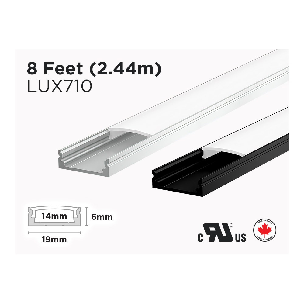 8 FEET INTERIOR ALUMINUM U SHAPE PROFILE FOR LED STRIP (LUX710)