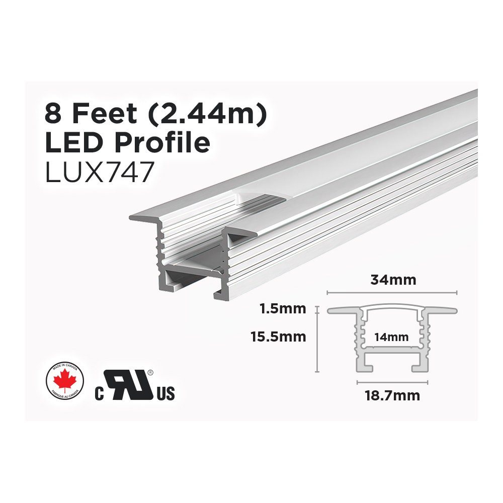 8 FEET ALUMINUM U SHAPE PROFILE FOR LED STRIP (LUX747)
