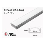 8 FEET - 1.1 INCH WIDE ALUMINUM U SHAPE PROFILE FOR LED STRIP (LUX750)
