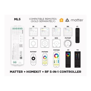 ML5 - MATTER + HOMEKIT + RF 5-IN-1 LED CONTROLLER (1 TO 8 ZONES SELF REPEATING)