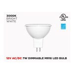 12V AC/DC MR16 7W LED LIGHT BULB