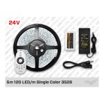 24V ENSEMBLE DE RUBAN LED UNICOLORE 5 ZONES RF 3528 120 LED/M