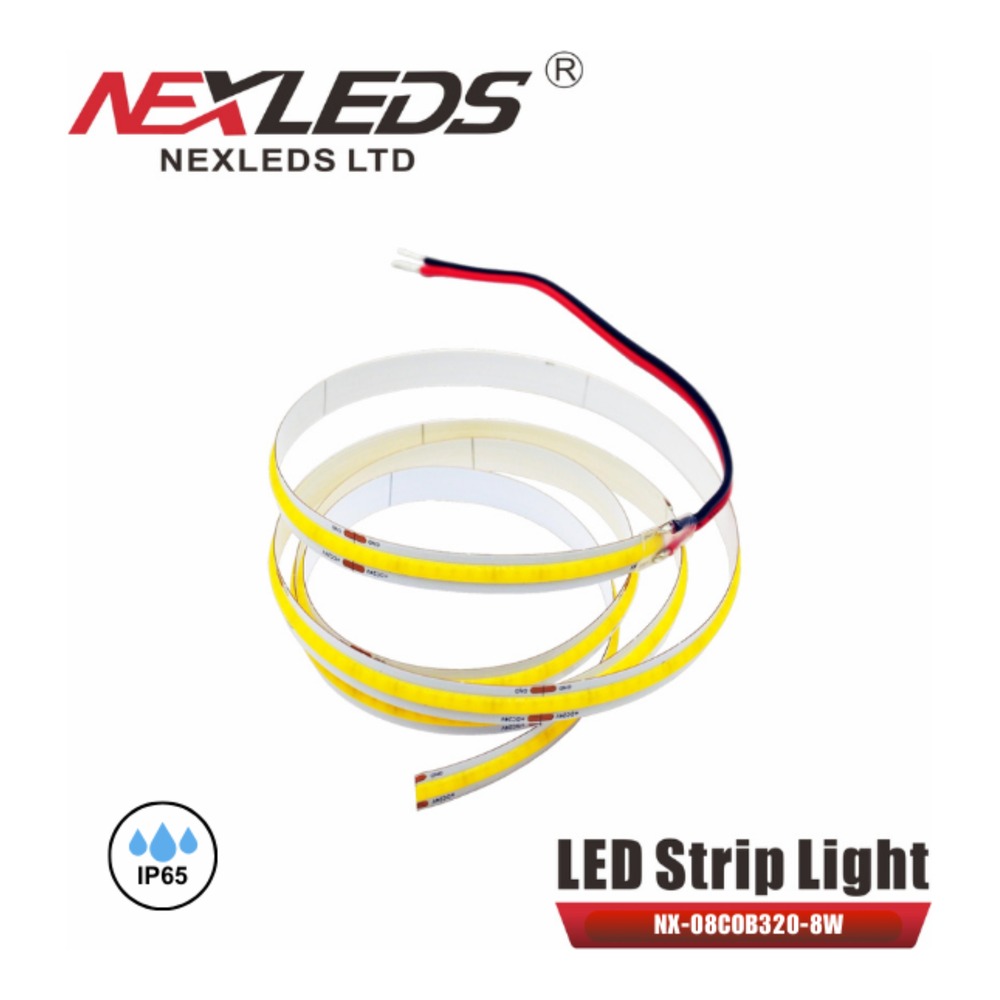 [4K] LED 8MM COB TAPE LIGHT IP65 WATERPROOF 320 CHIPS/M [5 METER REEL]