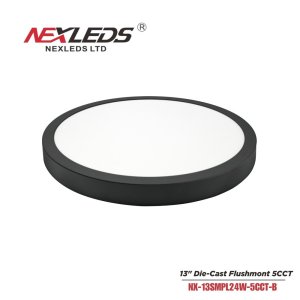 13" Die-Cast Flush  Mount Panel  [BLACK FINISH] [CRI90]