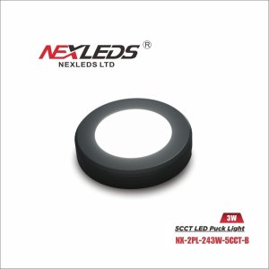 5CCT LED PUCK LIGHT [BLACK FINISH]