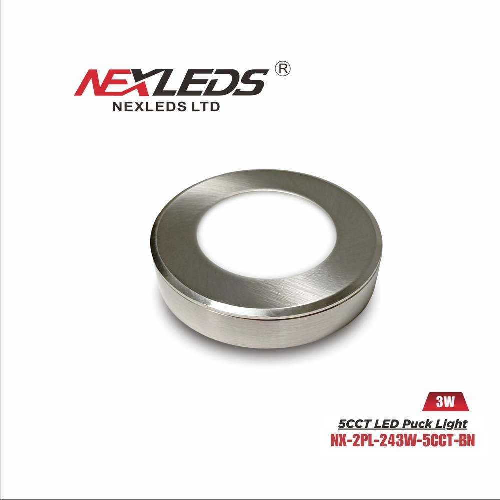 5CCT LED PUCK LIGHT [BRUSHED NICKEL FINISH]