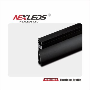LED Baseboard Aluminum Profile in black finish