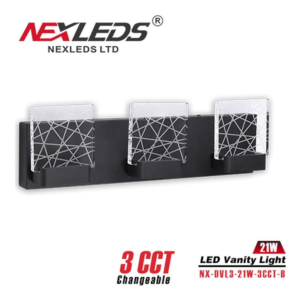 LED VANITY LIGHT - NX-DVL3-21W-3CCT-B