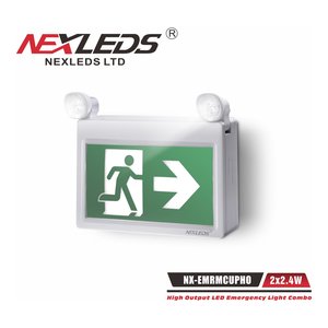 PLASTIC COMBINATION- C-W (2) 2.4 W LED HEADS 2 WIRE 120-347V FOR 120 MINUTES
