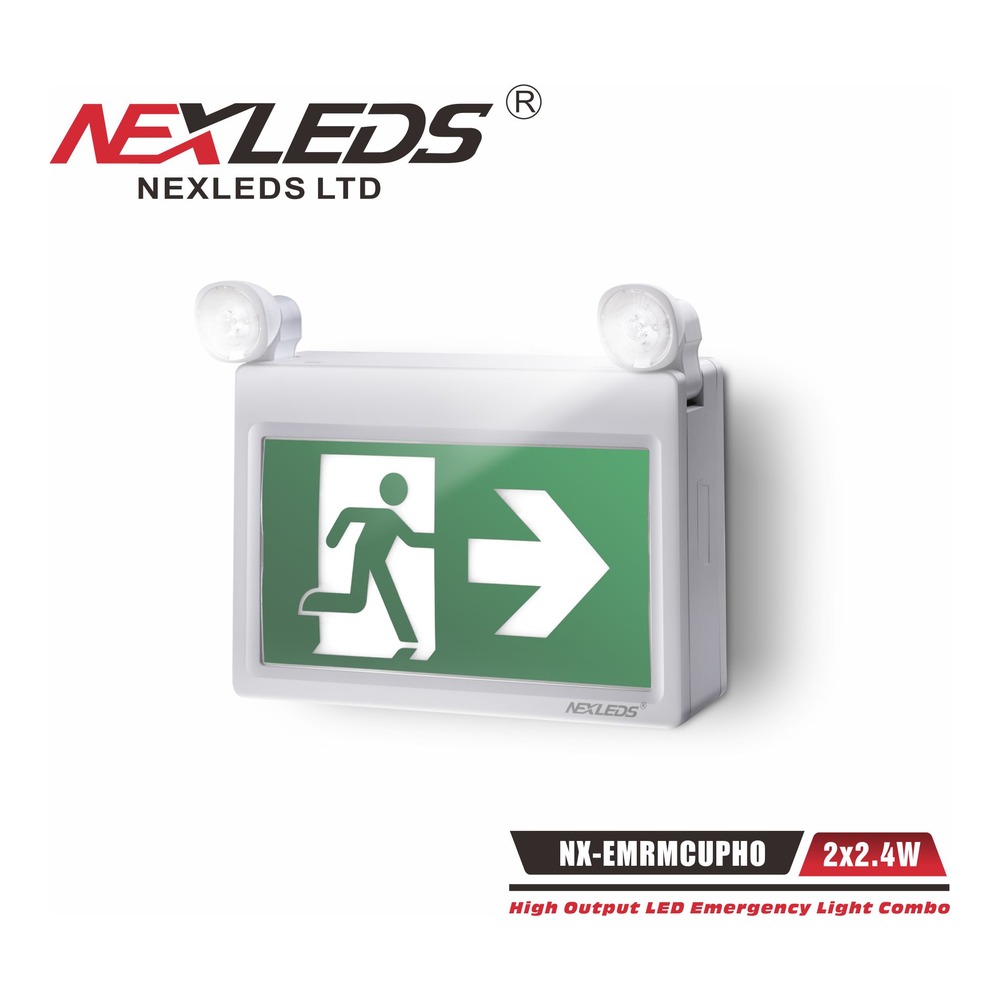 COMBINÉ EN PLASTIQUE AVEC (2) TÊTES LED 2.4 W - 2 FILS 120-347V - AUTONOMIE 120 MINUTES