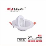 LUMINAIRE ENCASTRE GIMBAL FLOTTANT 2PO 5W GRADABLE EMPLACEMENT HUMIDE - NX-FGDL2-5W-WH