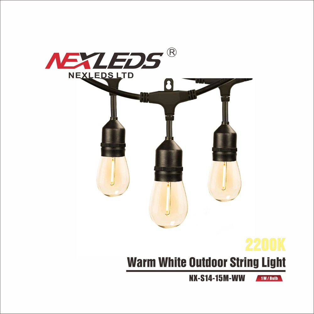 WARM WHITE OUTDOOR STRING LIGHTS