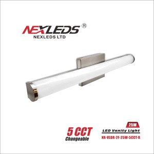 LED LONG CYLINDRICAL VANITY LIGHT BRUSHED NICKEL