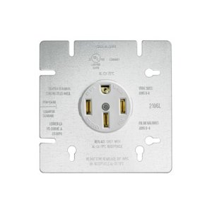 50 AMP Outlet - 125-250V - 3 pole 4-wire ground - NEMA 14-50R - White - V2