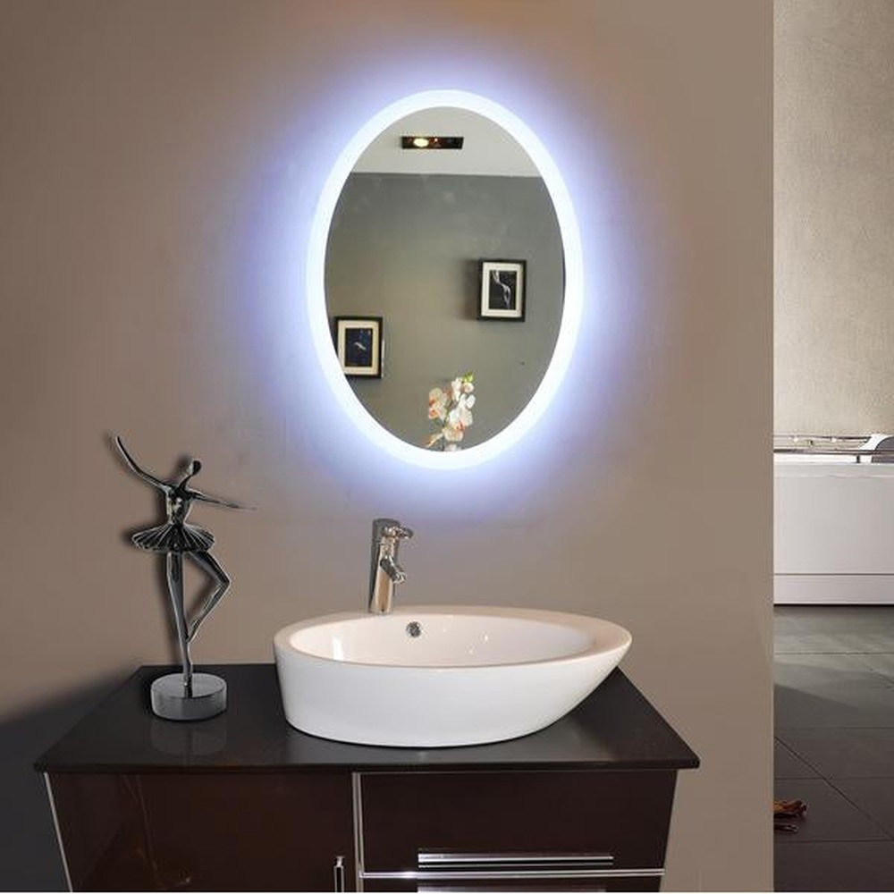 FROSTED OVAL BACKLIT LED MIRROR
